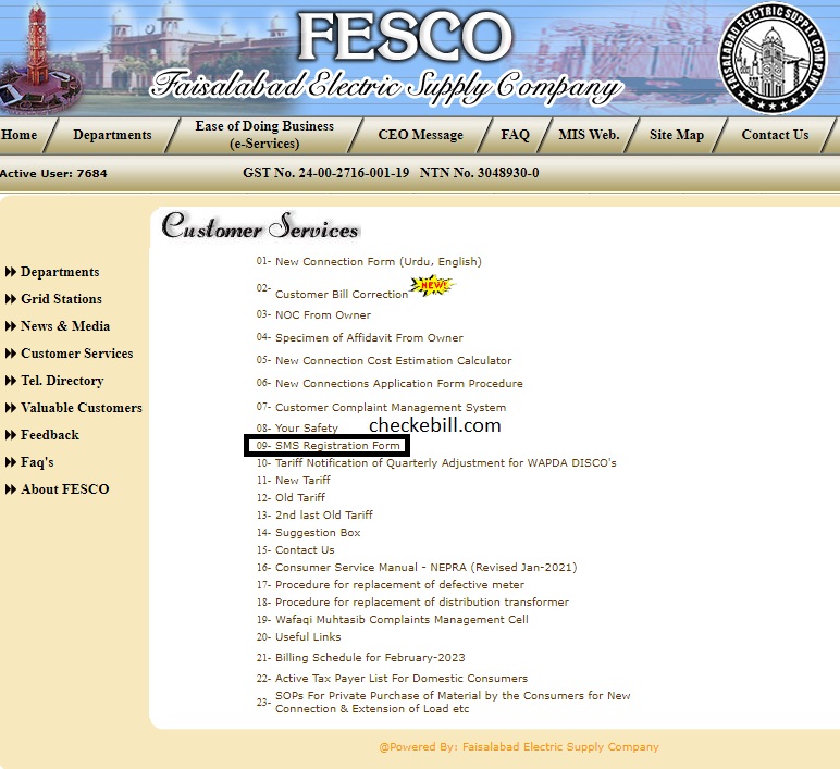 fesco-click-sms-service